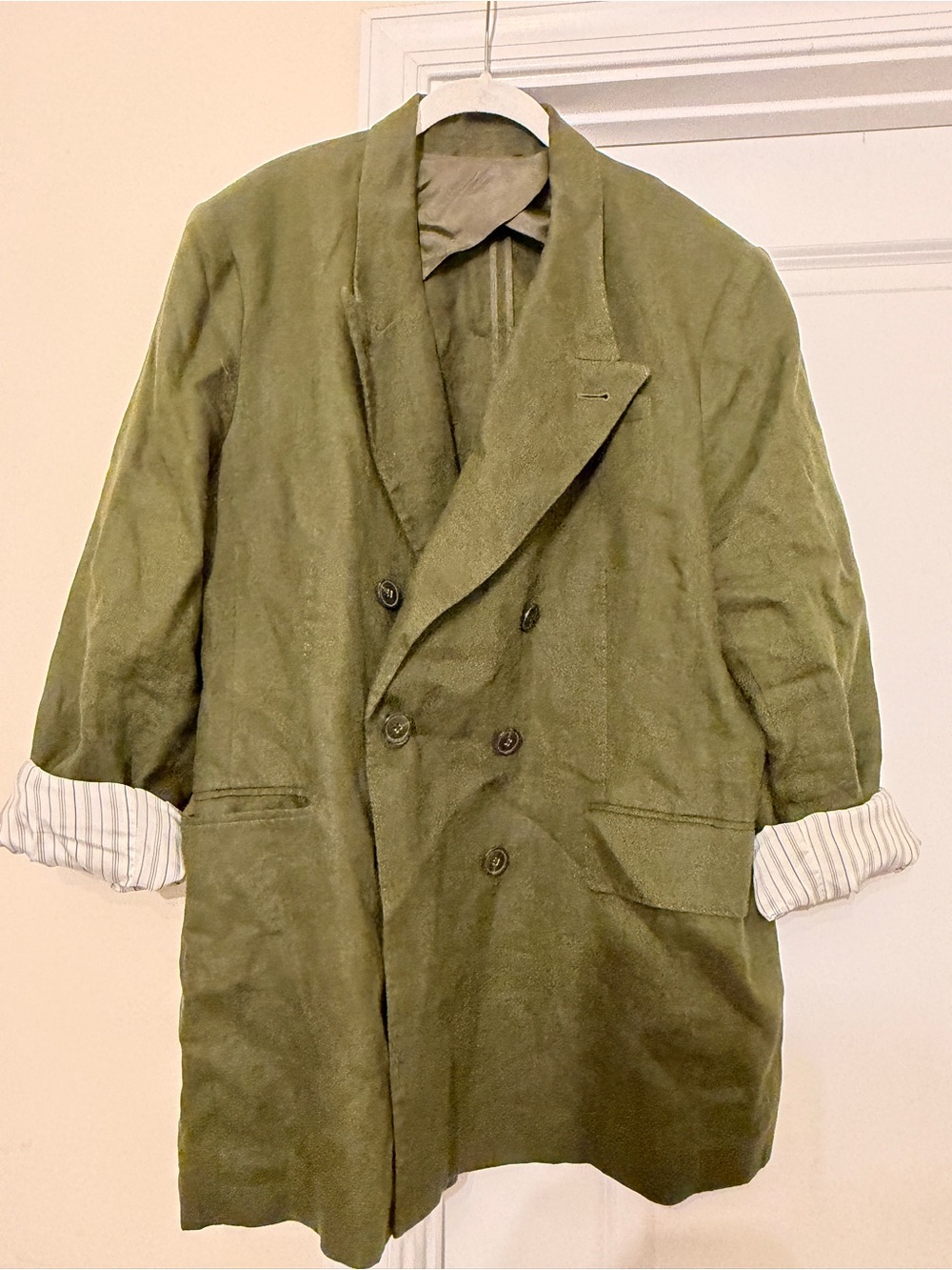 GAP Olive Green Double-Breasted blazer